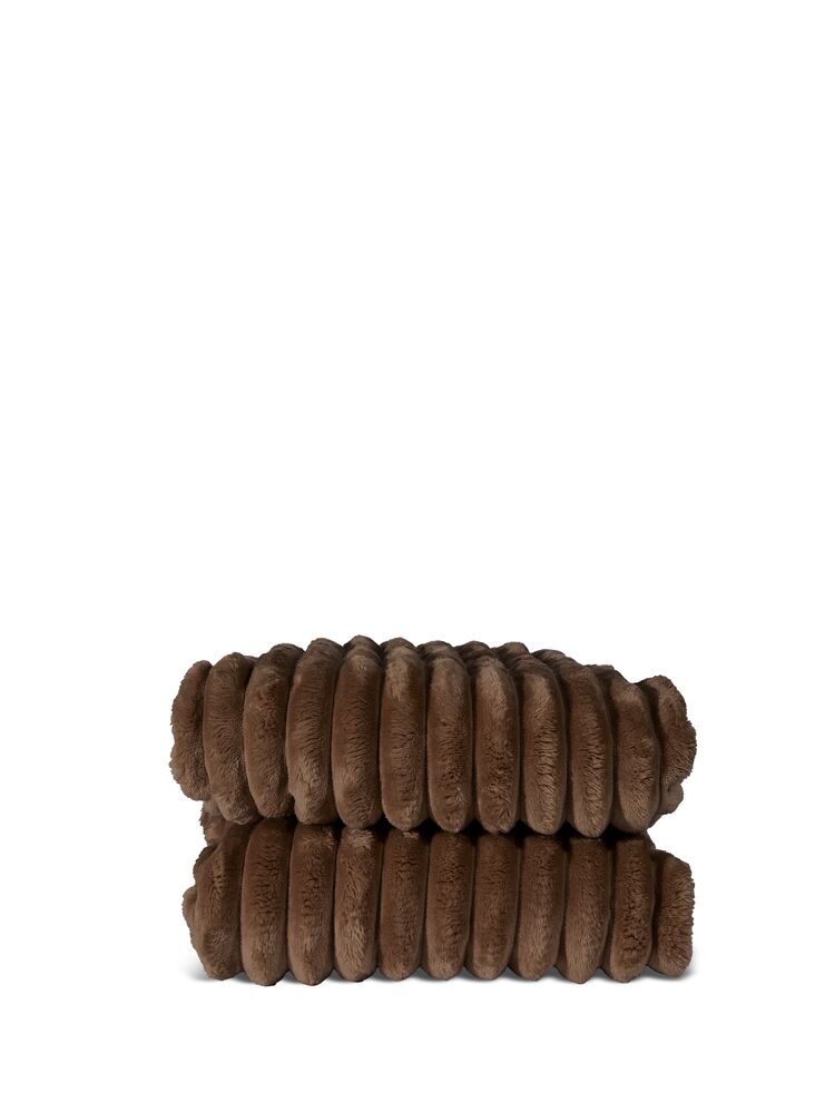 ESTHER REC. FLEECE PLAID, DARK BROWN