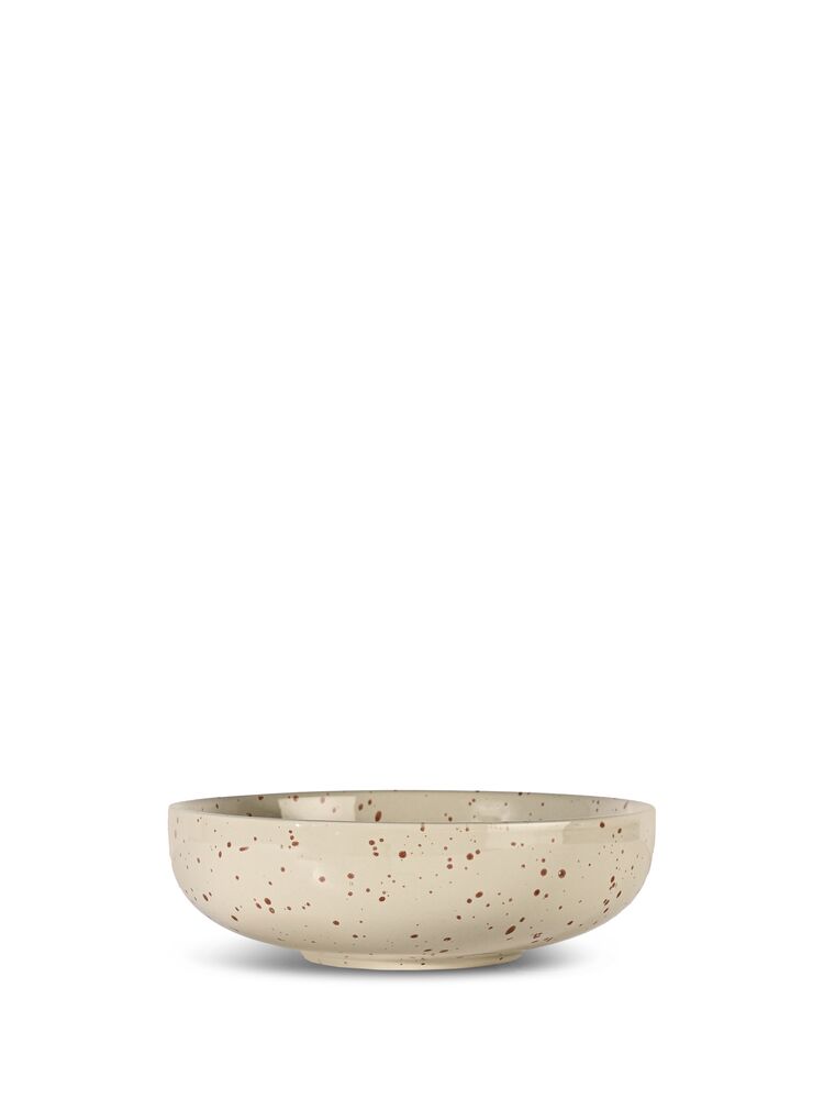 DITTE SERVING BOWL, BEIGE/BORDEAUX