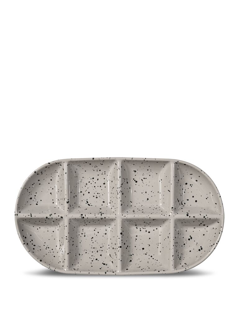 DITTE SERVING PLATE LARGE, GREY/BLACK