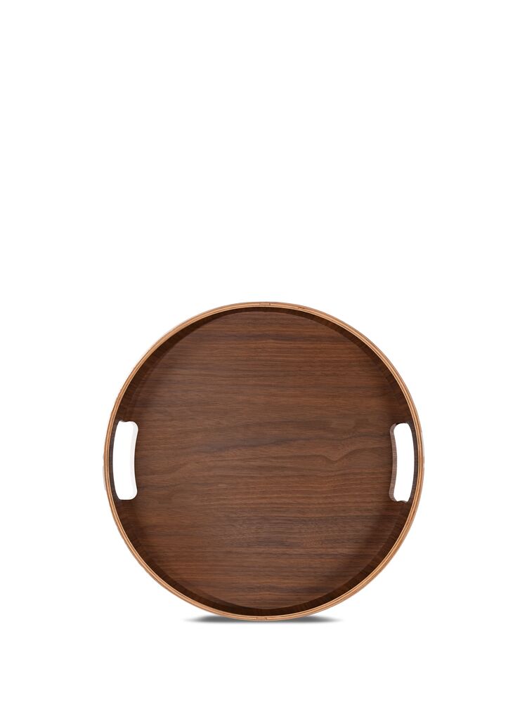 HANNA ROUND TRAY, DARK BROWN