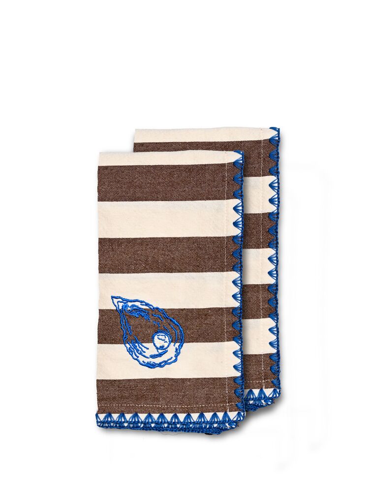 KITCHEN TOWEL BUBBA OYSTER 2PCS/SET, BROWN