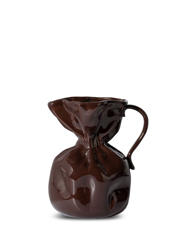 VASE CRUMPLE, BROWN