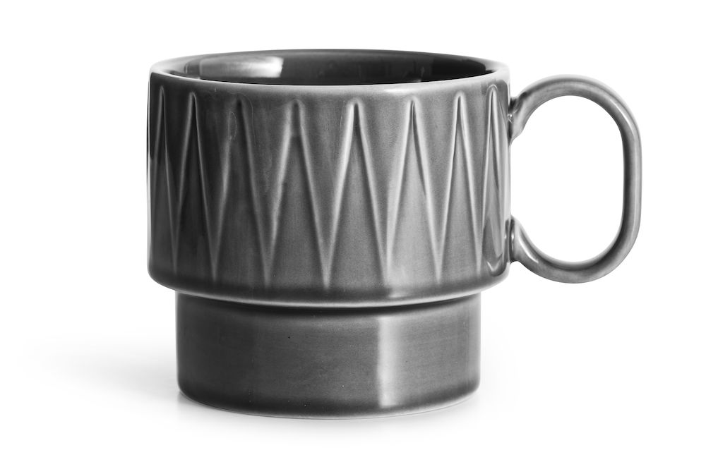 COFFEE &amp; MORE , TEA MUG GREY