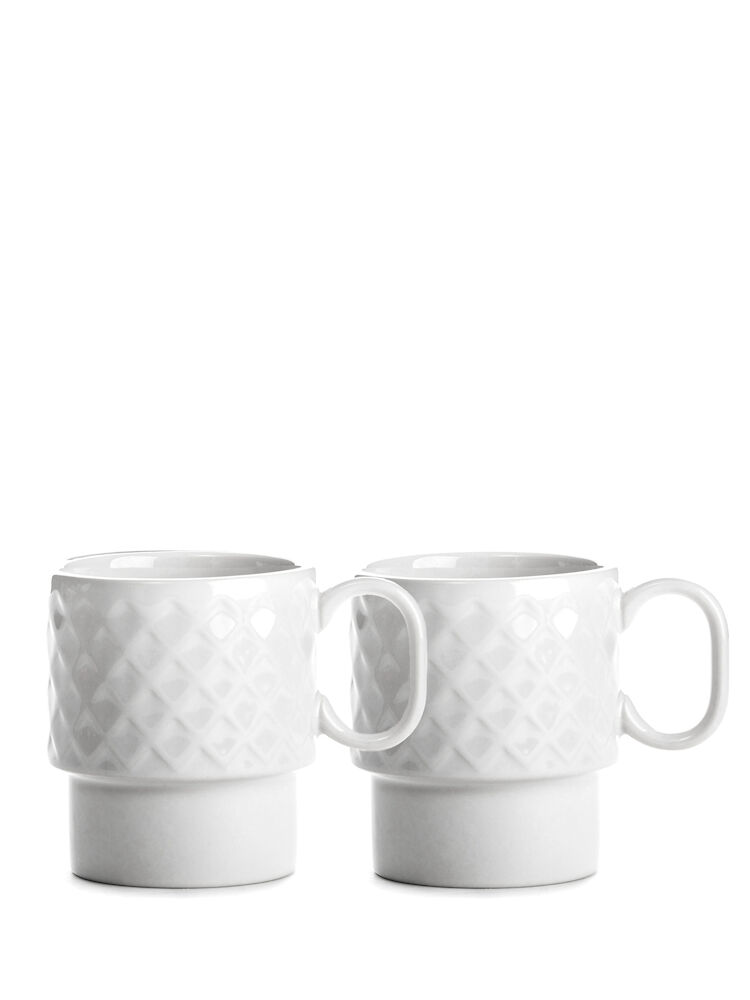COFFEE &amp; MORE COFFEE MUG, 2-PCS, WHITE