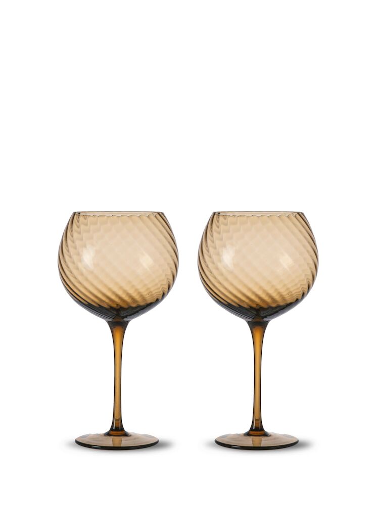WINE GLASS OPACITY 2PCS/SET, BROWN