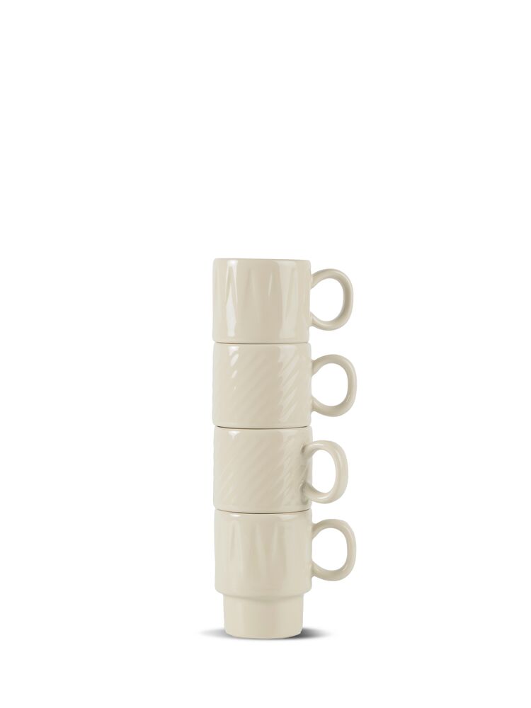COFFEE & MORE ESPRESSO MUG, 4-PCS, BEIGE