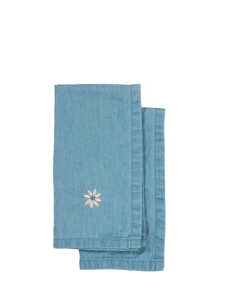 EDEN DENIM KITCHEN TOWEL, 2-PCS, BLUE