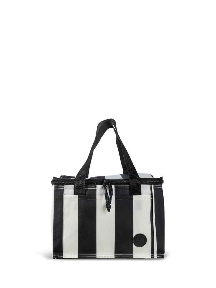 CITY STRIPE COOLER BAG SMALL RPET, BLACK/WHITE