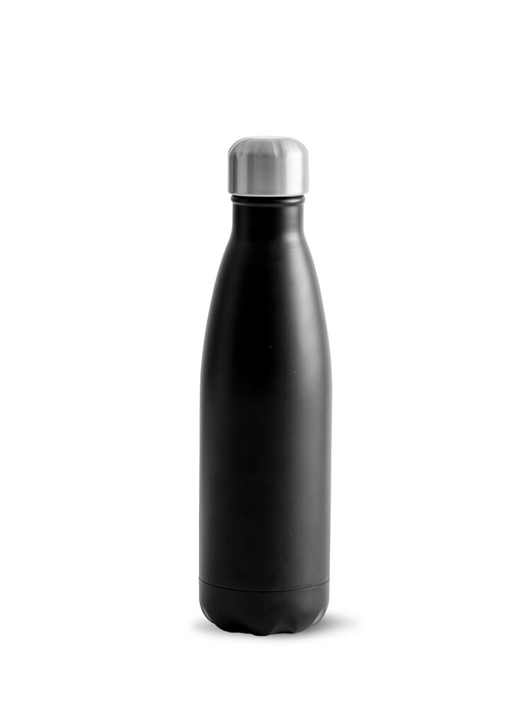 NILS STEEL BOTTLE BLACK, 50CL, 24/12 H