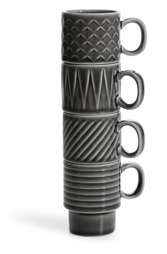 [5018070] COFFEE &amp; MORE, MULLED WINE/ESPRESSO CUP GREY 4-P