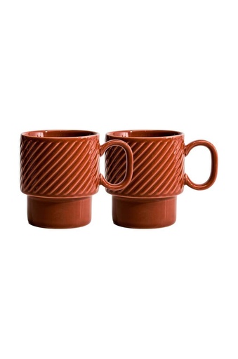 [5018373] COFFEE &amp; MORE COFFEE MUG 2-PCS, TERRACOTTA