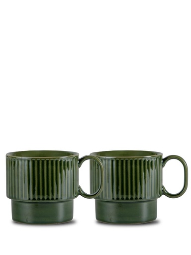 [5018448] COFFEE &amp; MORE TEA MUG, 2-PCS GREEN