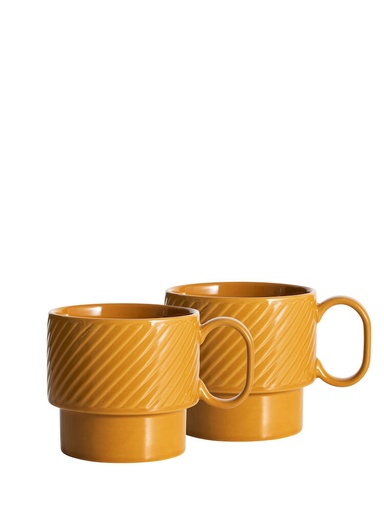 [5018525] COFFEE &amp; MORE TEA MUG 2-PCS, YELLOW