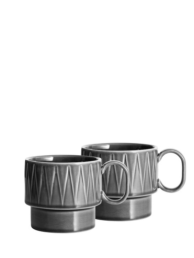 [5018502] COFFEE &amp; MORE TEA MUG, 2-PCS, GREY
