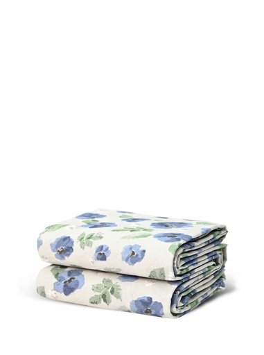 [5018601] EDEN WAXED TABLECLOTH, MIXED BLUE