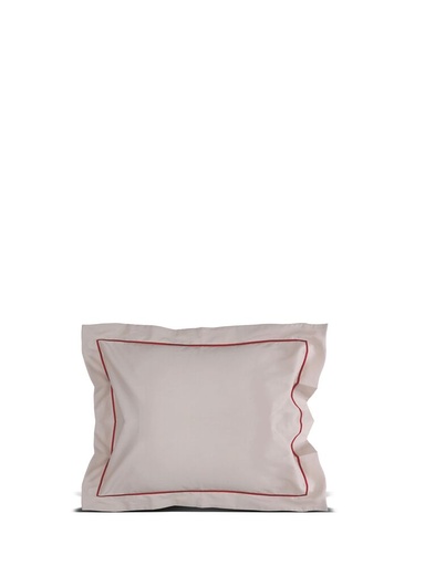 [5018528] CARL PILLOW CASE, BEIGE/BORDEAUX