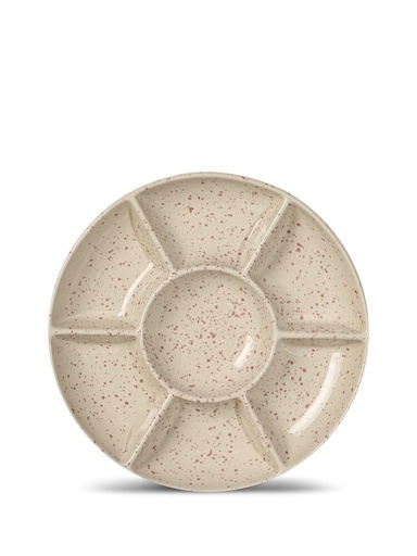 [5018649] DITTE SERVING PLATE, BEIGE/BORDEAUX