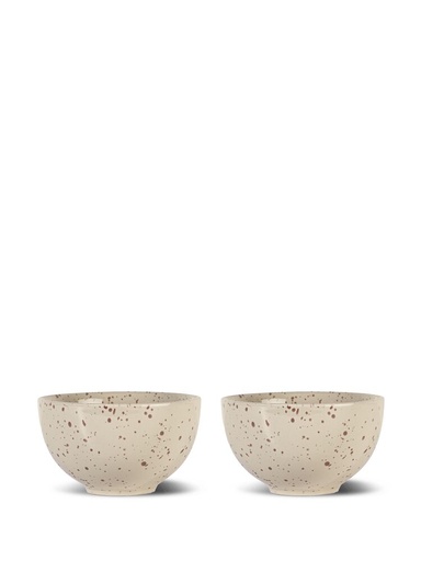 [5018652] DITTE BOWL, 2-PCS, BEIGE/BORDEAUX
